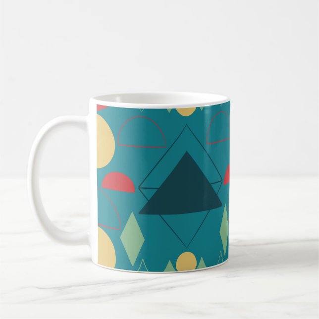 Mod Geometrisches Türkis Kaffeetasse (Links)
