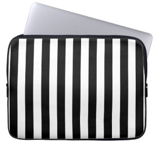 MOD-GIRLY SCHWARZES STREIFEN-MUSTER LAPTOPSCHUTZHÜLLE