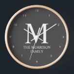 Mod Grau-Personalisiert-Familienmonogramm Uhr<br><div class="desc">Erhöhen Sie Ihr Zuhause-Dekor mit dieser Mod Gray Personalisiert Family Monogram Uhr. Mit seinem eleganten, modernen Design in einem stilvollen Grauton ist diese Uhr mit dem Monogramm und dem Namen Ihrer Familie personalisiert und ist somit ein perfektes Statement-Stück für jedes Zimmer. Die minimalistische Ästhetik fügt sich nahtlos in jedes Interieur...</div>