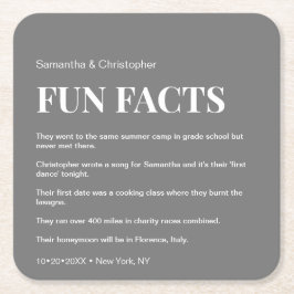 Mod Gray Custom Fun Fest-Liste Hochzeit Rechteckiger Pappuntersetzer