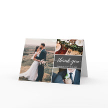 Mod Gray Wedding Danke Custom Fotos Card
