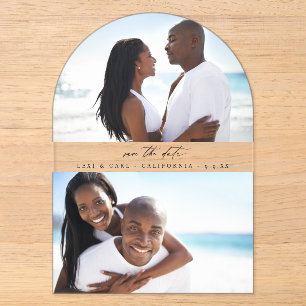 MOD H Duo Foto Save the Date Bogen Acryleinladungen