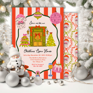 Mod Hand Drawn Christmas Open House Einladung