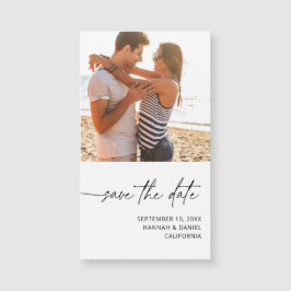 Mod Handwriting Foto W Save the Date Magnet SM