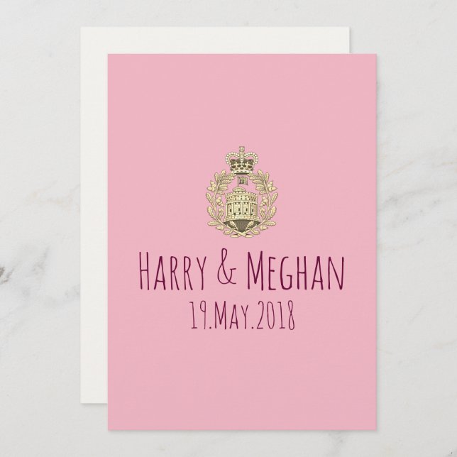 Mod Harry und Meghan Royal Wedding Party Einladung (Vorne/Hinten)