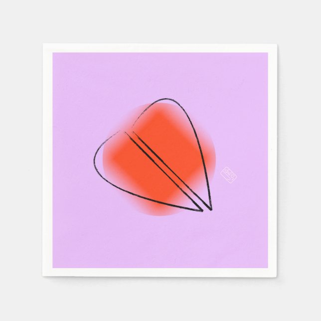 Mod Heart Cocktail Paper Napkin Serviette (Vorderseite)