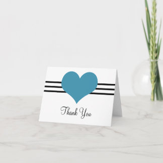 Mod Heart Dankeschön Karte, blau Dankeskarte