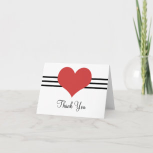 Mod Heart Dankeschön Karte, rot Dankeskarte