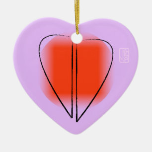 Mod Heart Liebe Herz geformt Keramik Ornament