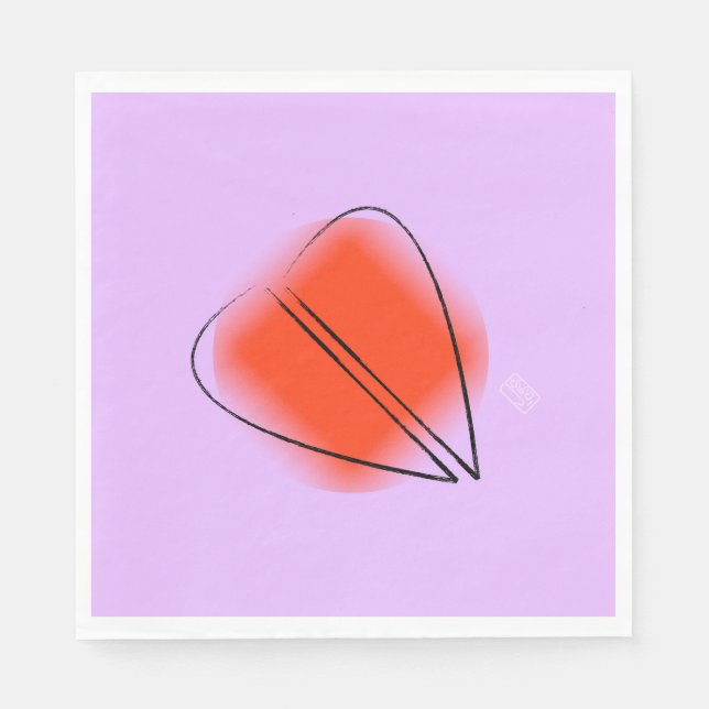 Mod Heart Luncheon Paper Napkin Serviette (Vorderseite)