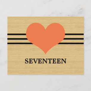 Mod Heart Tischnummer Postcard, Orange