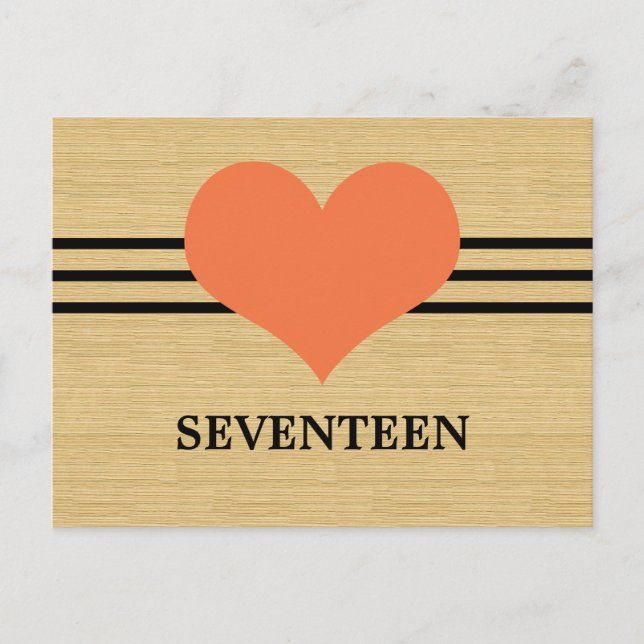 Mod Heart Tischnummer Postcard, Orange (Vorderseite)