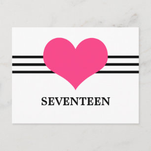 Mod Heart Tischnummer Postcard, rosa