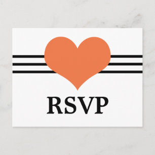 Mod Heart UAWG Postcard, Orange Einladungspostkarte