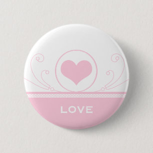 Mod Heart Wirbel Button, hellrosa Button