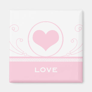 Mod Heart Wirbel Magnet, Light Pink Magnet