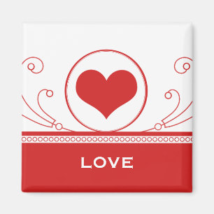 Mod Heart Wirbel Magnet, Rot Magnet