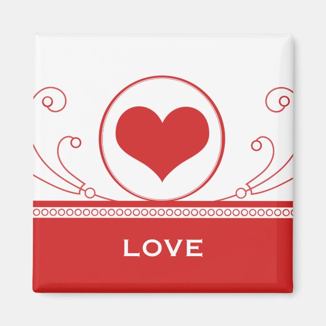 Mod Heart Wirbel Magnet, Rot Magnet (Vorne)