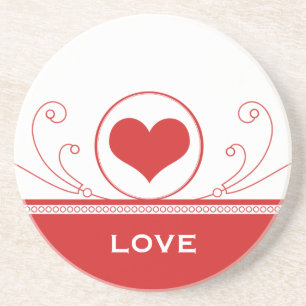 Mod Heart Wirbel Untersetzer, Rot Sandstein Untersetzer