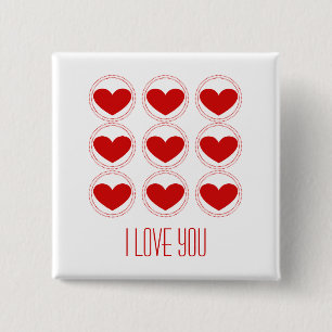 Mod Hearts Liebe Button, rot Button
