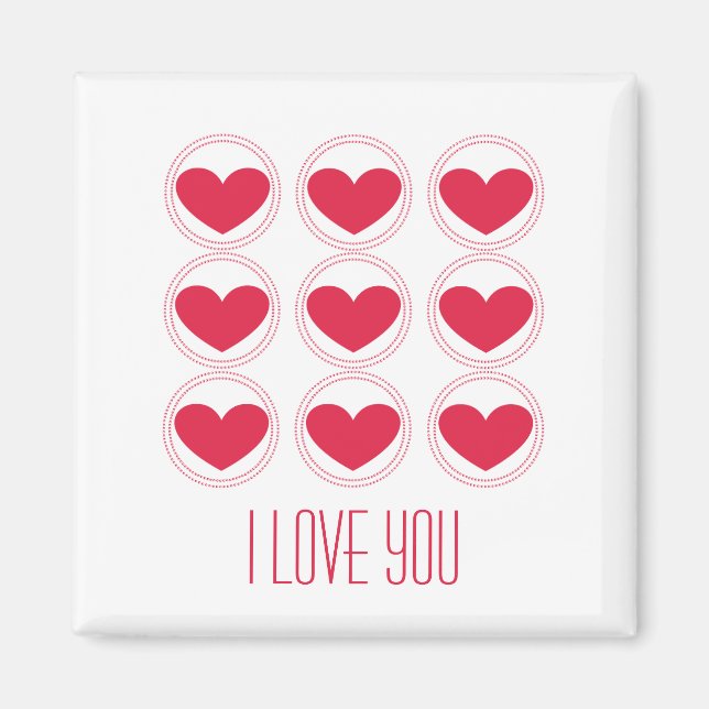 Mod Hearts Liebe Magnet, dunkelrosa Magnet (Vorne)