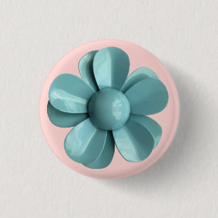 MOD Hellblaue Gänseblümchen-Blüten-Hochzeit Frühli Button