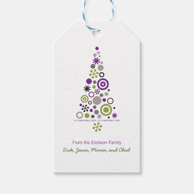 Mod Holiday Christmas Tree (Personalisiert) Geschenkanhänger (Vorderseite)