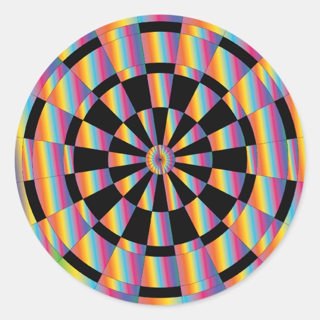 Mod Iridescent Dartboard Runder Aufkleber (Vorderseite)