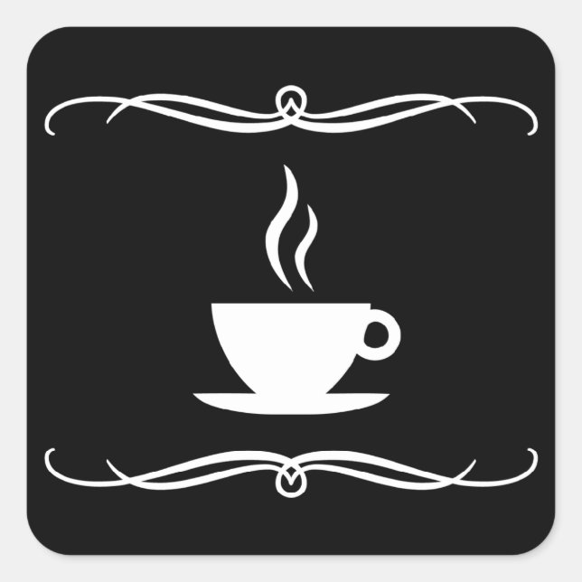 Mod-Kaffee Quadratischer Aufkleber (Vorderseite)