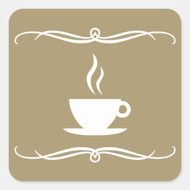 Mod-Kaffee Quadratischer Aufkleber (Vorderseite)