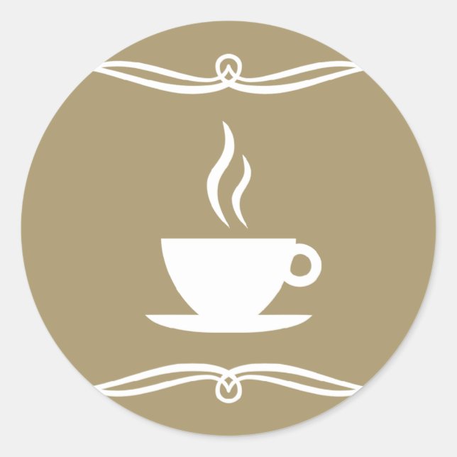 Mod-Kaffee Runder Aufkleber (Vorderseite)