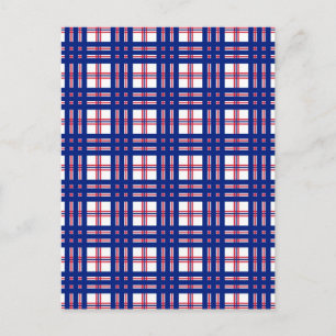 Mod Karo Muster Rot Weiß Blau Postkarte