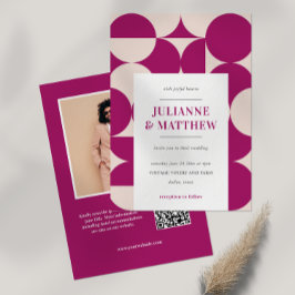 Mod Lila Circle Scallop QR FOTO Einladung
