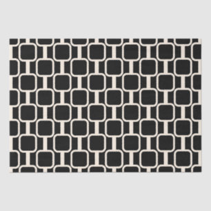 Mod Links Retro Modernes geometrisches Schwarz und Seidenpapier