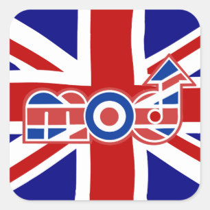Mod-Logo Union Jack Hintergrund Quadratische Aufkl Quadratischer Aufkleber