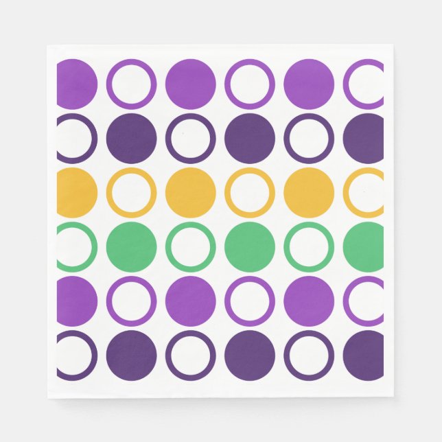 Mod Mardi Gras Dots Serviette (Vorderseite)