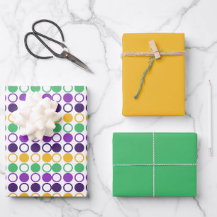 Mod Mardi Gras Punkte Geschenkpapier Set