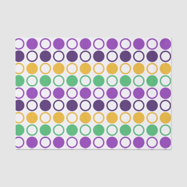 Mod Mardi Gras Punkte Seidenpapier (Vorderseite)