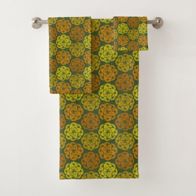 Mod Marigolds Blumenmuster-Set Badhandtuch Set (Insitu)