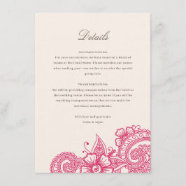Mod Mehandi Wedding Information Insert Card
