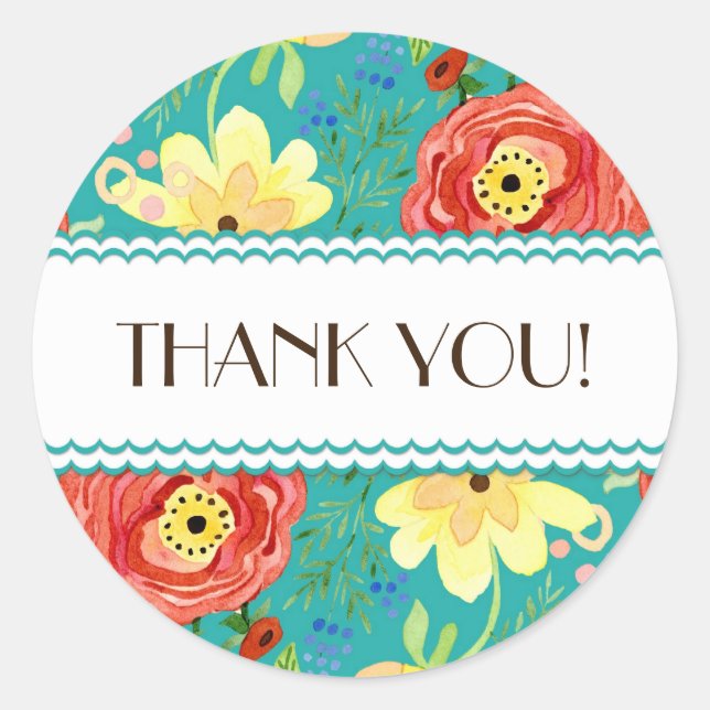 Mod Modern Floral Ranunculus Leaf Rose Bracket Runder Aufkleber (Vorderseite)