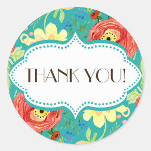 Mod Modern Floral Ranunculus Leaf Rose Bracket Runder Aufkleber