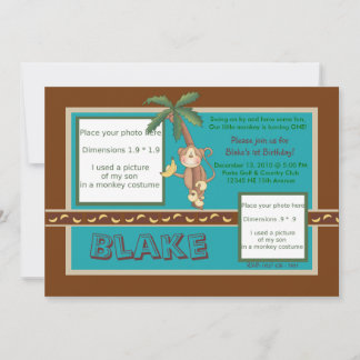 MOD Monkey Birthday Invite - Personalisieren Einladung