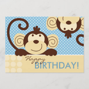 Mod Monkey Birthday Karte