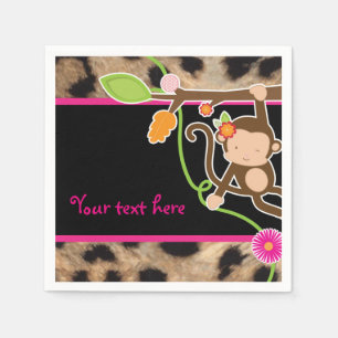 Mod Monkey Girls Chic Jungle Party Servietten