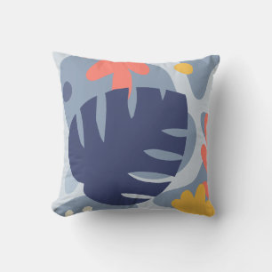 Mod Monstera Abstrakt Leaf Hawaiian Tropical - Blu Kissen