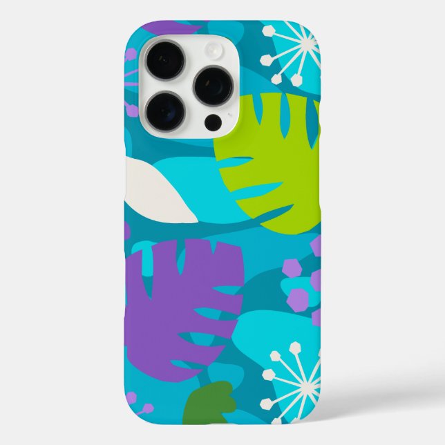 Mod Monstera Leaf Abstrakt Hawaiian Tropical - Aqu Case-Mate iPhone Hülle (Rückseite)
