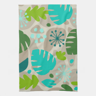 Mod Monstera Leaf Abstrakt Hawaiian Tropical - Coo Geschirrtuch