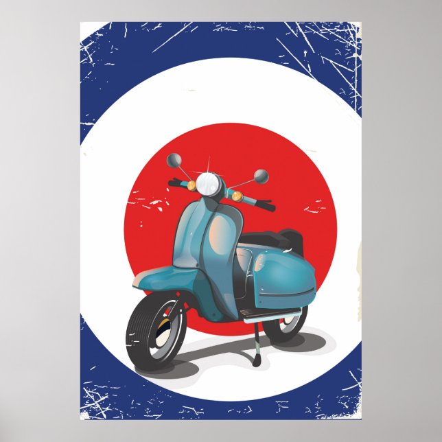 Mod Motorbike Vintage Poster (Vorne)
