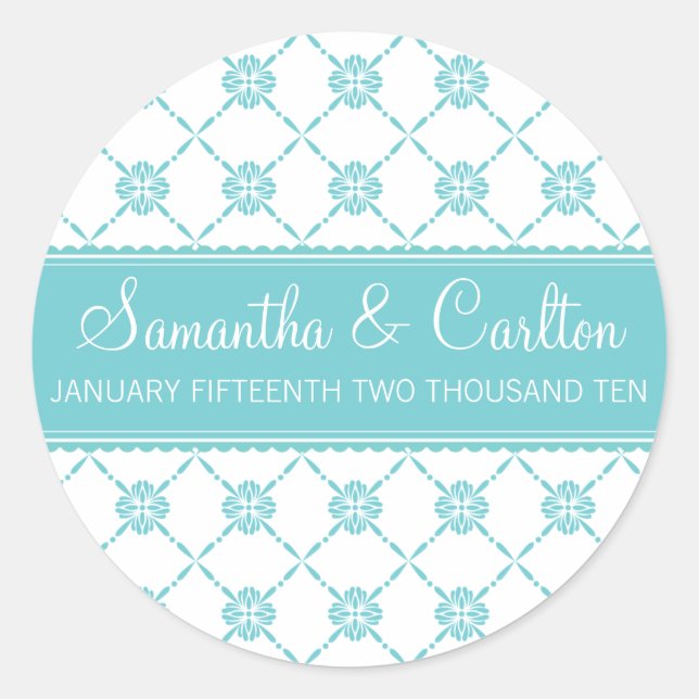 Mod-Muster Monogramm-Aufkleber Runder Aufkleber (Vorderseite)